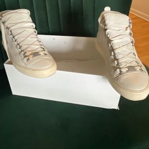 Men’s White Balenciaga Arena Sneakers